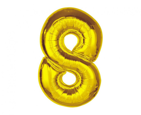 Balon foliowy Smart, cyfra 8, złota, 92 cm