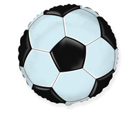 Balon foliowy 18 cali - Football - piłka czarna (okrągły), pakowany