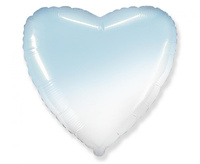 Balon foliowy 18" - Serce (gradient biało-błękitny)