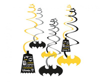 Dekoracja spiralki "Batman" papier długość 60 cm