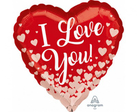 Balon foliowy 18'' - Rose Gold Hearts, zapakowany