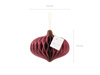 Bombka papierowa honeycomb Owal, bordo, 18x15cm