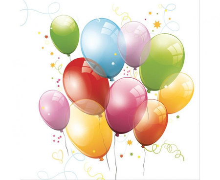 Serwetki pap. Birthday Balloons, 33x33 cm