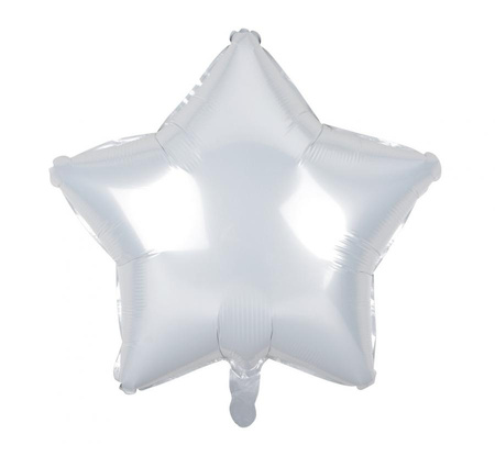 Balon foliowy Gwiazda, biała, 19 cali