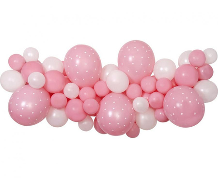 Girlanda balonowa DIY Baby Pink, 65 szt.