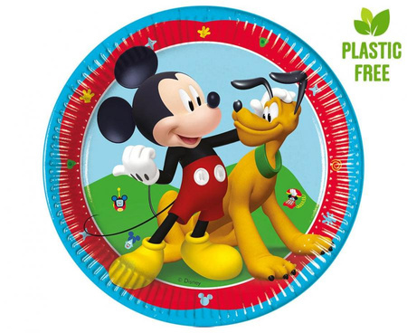 Talerzyki papierowe Mickey- Rock The House, next generation 20cm, 8 szt. (plastic-free)