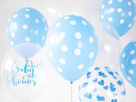 Balony 30cm, Kropki, Pastel Baby Blue (1 op. / 50 szt.)