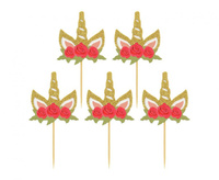 Pikery Jednorożec z kwiatami, 6 szt.