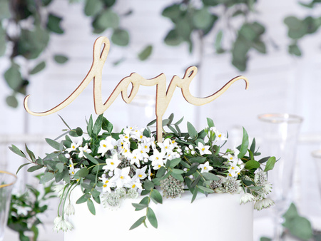 Topper drewniany Love, 16cm