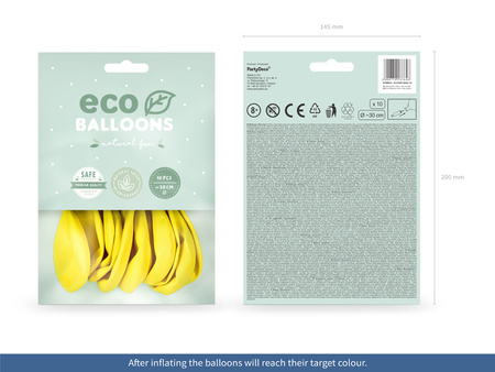 Balony Eco 30cm pastelowe, ciemny żółty (1 op. / 10 szt.)
