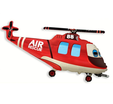 Balon foliowy 14" - "Helikopter Ratunkowy" czerwony