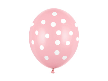 Balony 30cm, Kropki, Pastel Baby Pink (1 op. / 6 szt.)