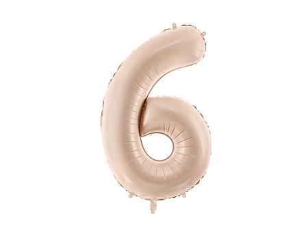 Balon foliowy Cyfra ''6'', 72cm, ciemny beż