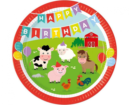 Talerzyki papierowe Farm, next generation, 23cm, 8 szt. (plastic-free)