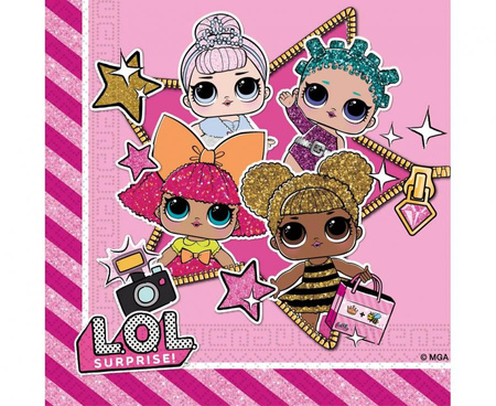 Serwetki papierowe LOL Gliteratti Metalic MGA Entertainment, rozm. 33x33 cm, 20szt.