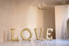 Balon foliowy stojący napis LOVE, 350x114 cm, złoty