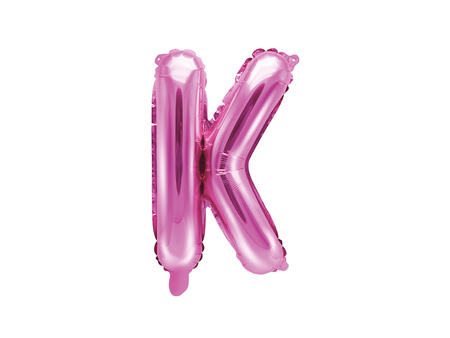 Balon foliowy Litera ''K'', 35cm, ciemny różowy