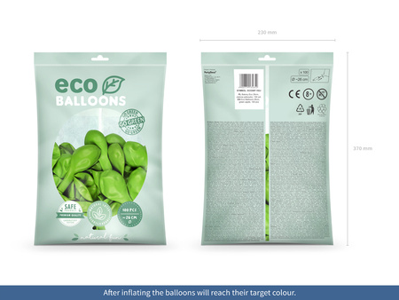 Balony Eco 26cm pastelowe, zielone jabłuszko (1 op. / 100 szt.)