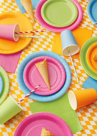 Kubeczki papierowe, jasny zielony, 250ml (1 op. / 6 szt.)