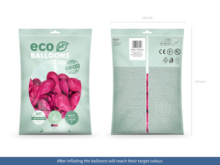 Balony Eco 26cm pastelowe, fuksja (1 op. / 100 szt.)