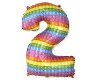Balon foliowy - "Number 2" POP IT 69 cm