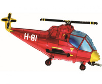 Balon foliowy 24" - "Helikopter" (czerwony), pakowany
