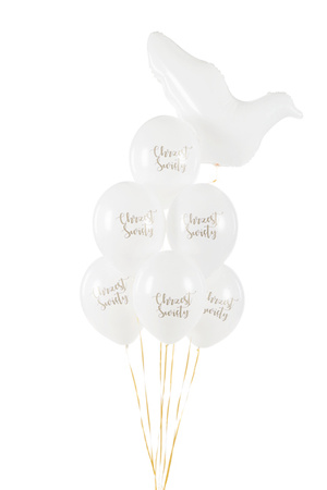 Balony 30 cm, Chrzest Święty, Pastel Pure White (1 op. / 6 szt.)