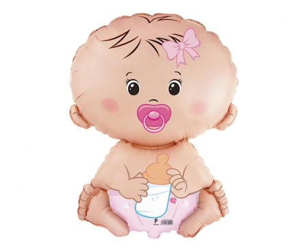 Balon foliowy 24" - "Bobas Dziewczynka", pakowany