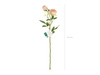 Sztuczny Kwiat - Róża z dwoma pąkami, 55 cm, jasny pudrowy róż
