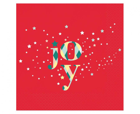 Serwetki Joy, czerwone, certyfikat FSC, 33x33 cm/ 20 szt.