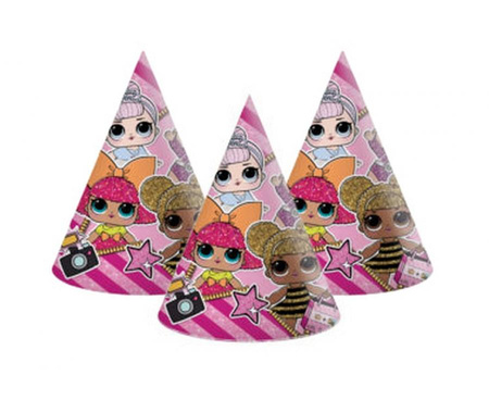 Czapeczki papierowe LOL Glitterati, 6 szt.