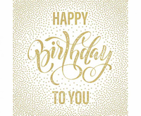 Serwetki papierowe Happy Birthday Dotted Gold, 33 x 33 cm,  20 szt.