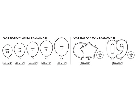 Butla z helem, fiolet, maks. 30 balonów