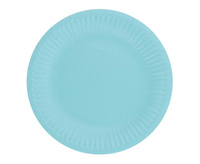 Talerzyki pap. jednokolorowe, jasnoniebieskie, 18 cm, 6 szt.