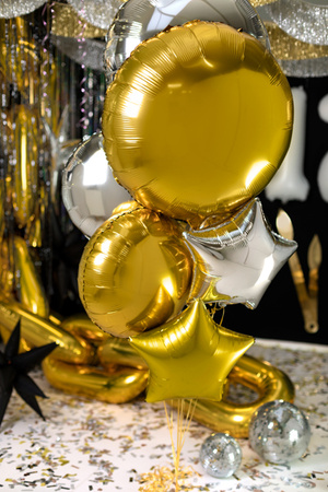 Balon foliowy okrągły Pastylka, 59 cm, srebrny