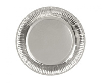 Talerzyki papierowe, srebrne, 23 cm, 6 szt.