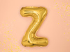 Balon foliowy Litera ''Z'', 35cm, złoty
