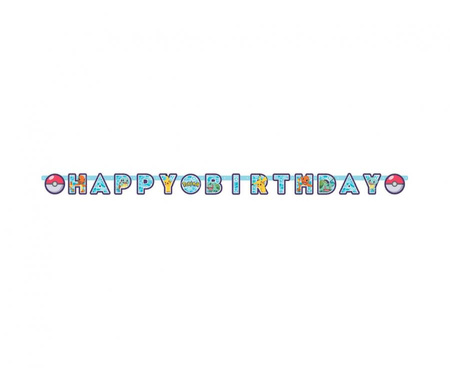 Girlanda papierowa Happy Birthday Pokemon 218 x 12 cm