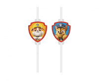 Rurki (słomki) pap. z medalionem Paw Patrol Rescue Heroes, 4 szt.