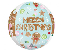 Balon foliowy 15" ORBZ - kula Merry Christmas