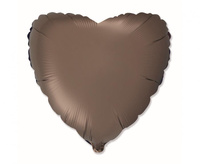 Balon foliowy 18" - Serce (satynowy brązowy)