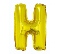 Balon foliowy "Litera H", złota, 35 cm
