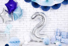 Balon foliowy Cyfra ''2'', 86cm, srebrny