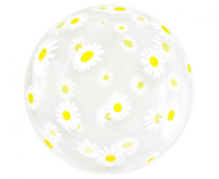 Balon Aqua - kryształowy, stokrotki, 20 cali