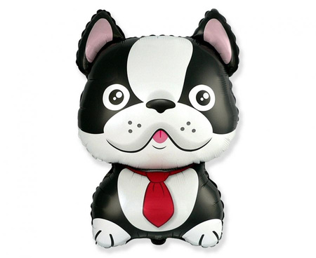 Balon foliowy 24 cale - Pies Bulldog, czarny