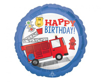 Balon foliowy 18" Happy Birthday - First Responder, zapakowany