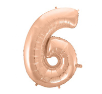 Balon foliowy "Cyfra 6", różowo-złota, 92 cm