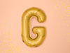 Balon foliowy Litera ''G'', 35cm, złoty