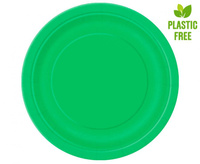 Talerzyki papierowe, zielone, 23 cm, 8 szt. (plastic-free)
