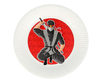 Talerzyki papierowe Ninja, 23 cm, 8 szt.